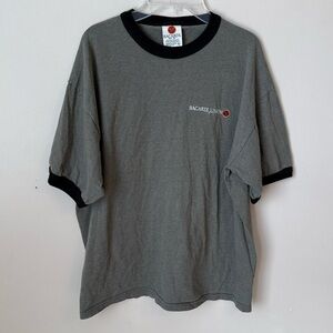 Vintage 90s Bacardi Rum Ringer T-shirt Made in USA 100% Cotton Size Large
